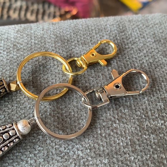 Black agate beaded handmade keychain - Picture 8 of 11